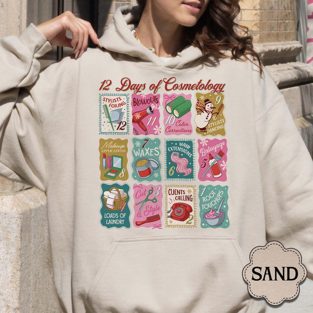 12 Days of Cosmetology Sweatshirt – Hairstylist Christmas product image 7