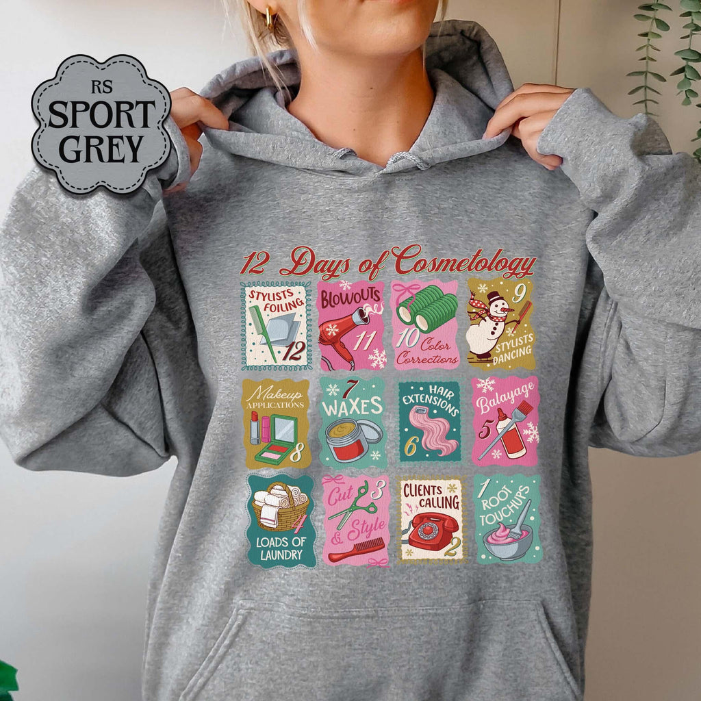 12 Days of Cosmetology Sweatshirt – Hairstylist Christmas product image 8