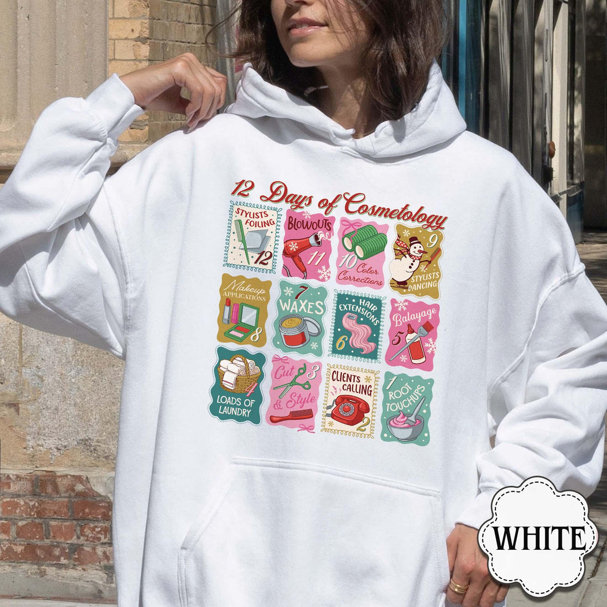 12 Days of Cosmetology Sweatshirt – Hairstylist Christmas product image 9