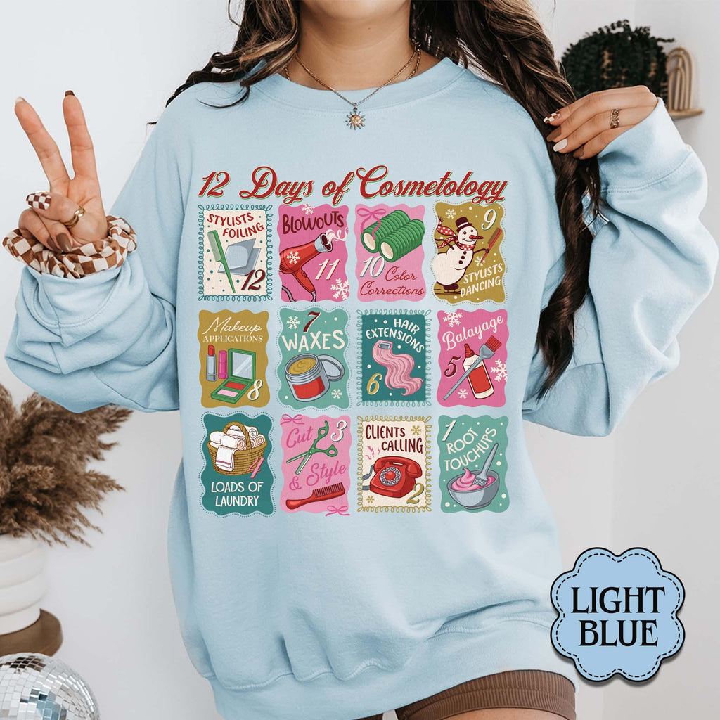 12 Days of Cosmetology Sweatshirt – Hairstylist Christmas product image 13