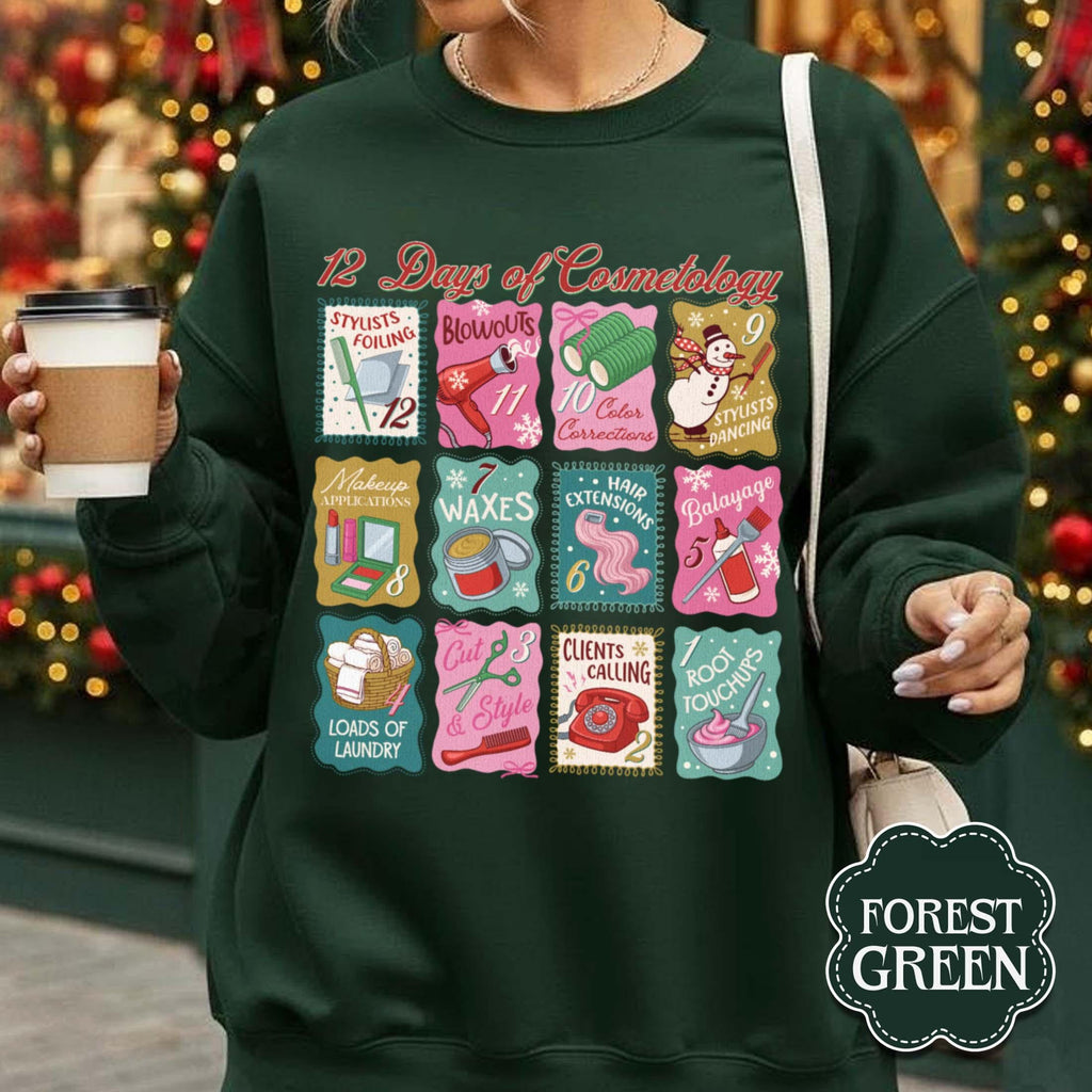 12 Days of Cosmetology Sweatshirt – Hairstylist Christmas product image 14