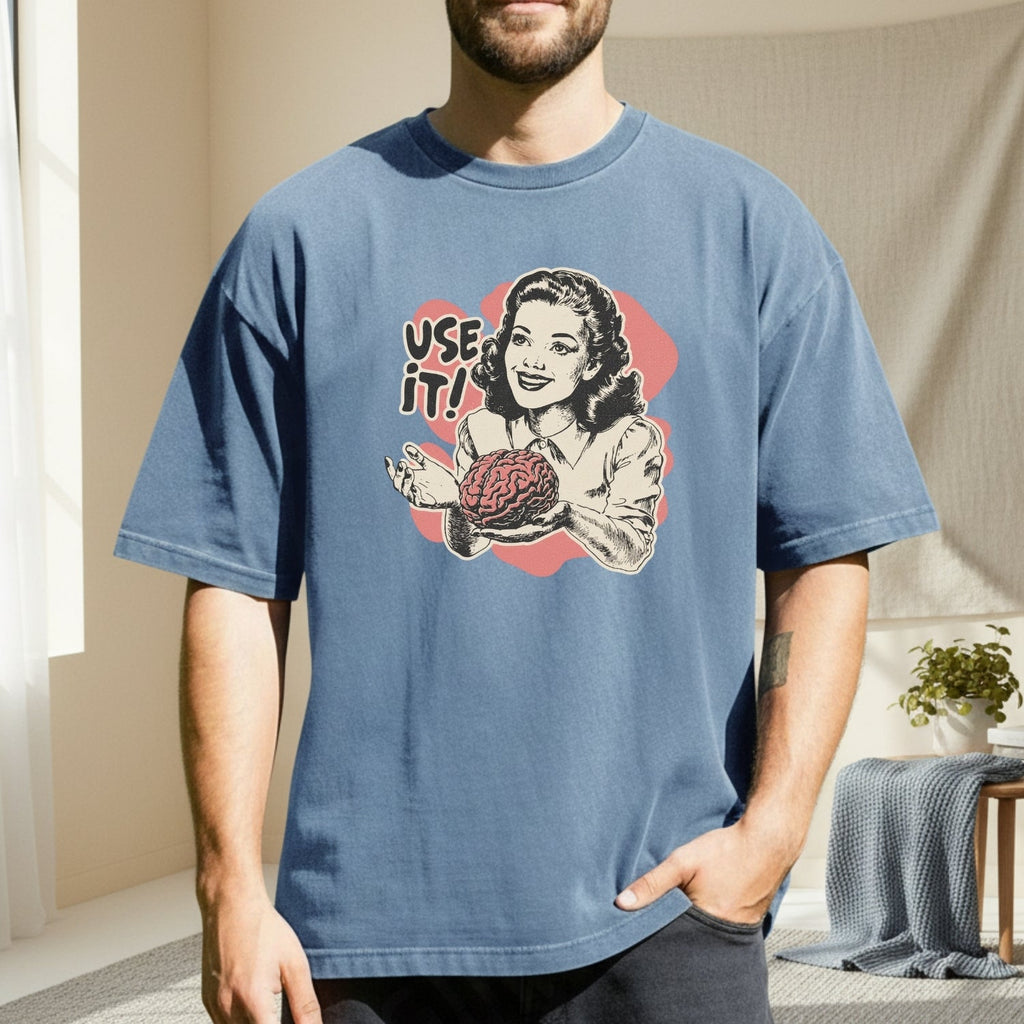 Use Your Brain Graphic T-Shirt – Sarcastic Vintage Tee – product image 5