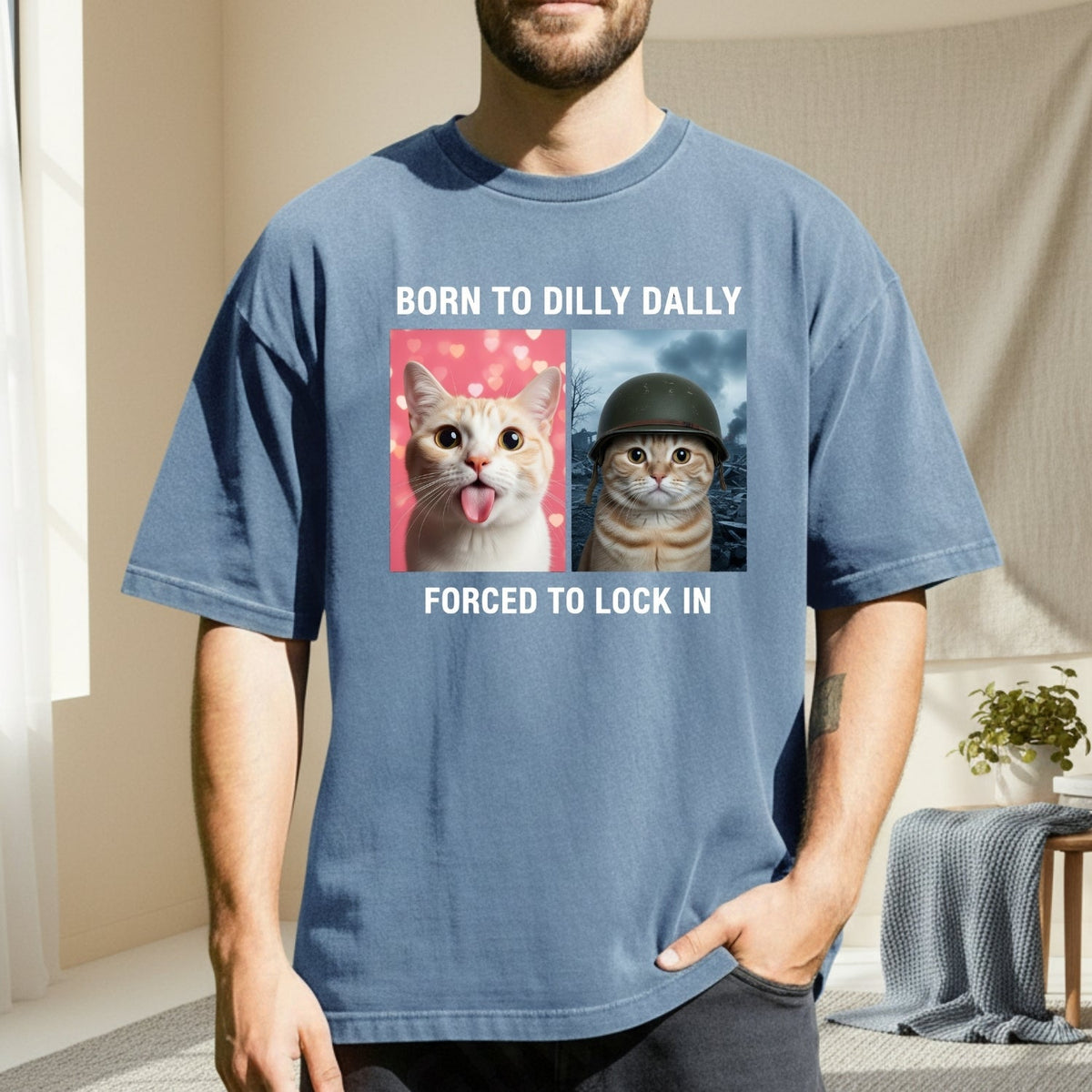 Born to Dilly Dally Forced to Lock In T-Shirt – Funny Viral product image 4