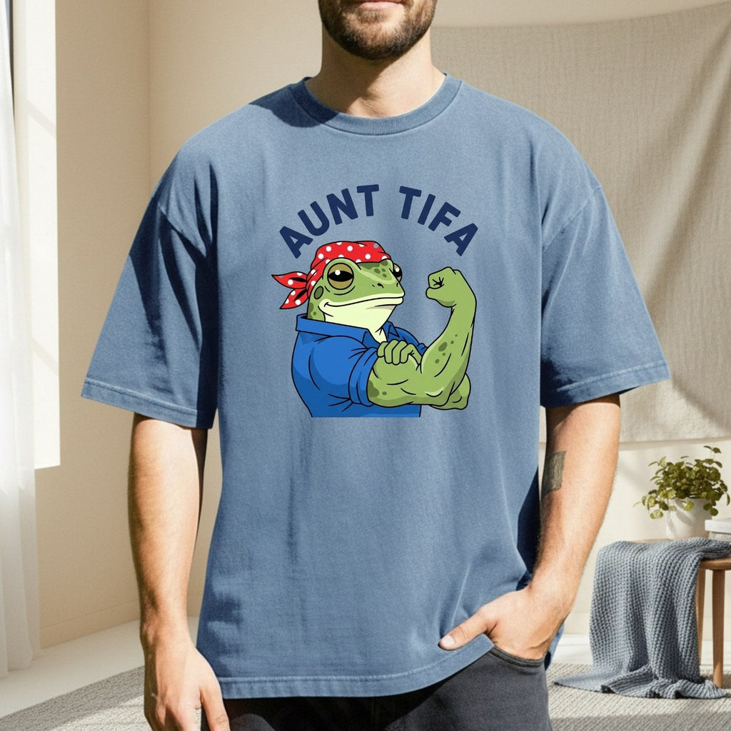 Aunt Tifa Resist Frog T-Shirt – Humorous Graphic Tee for product image 3