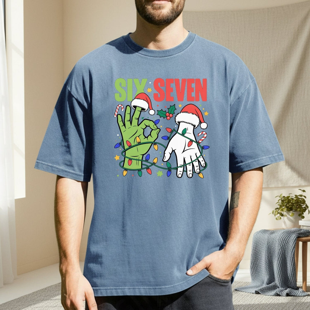 6 7 Christmas Shirt – Funny Santa Meme Holiday Tee product image 4