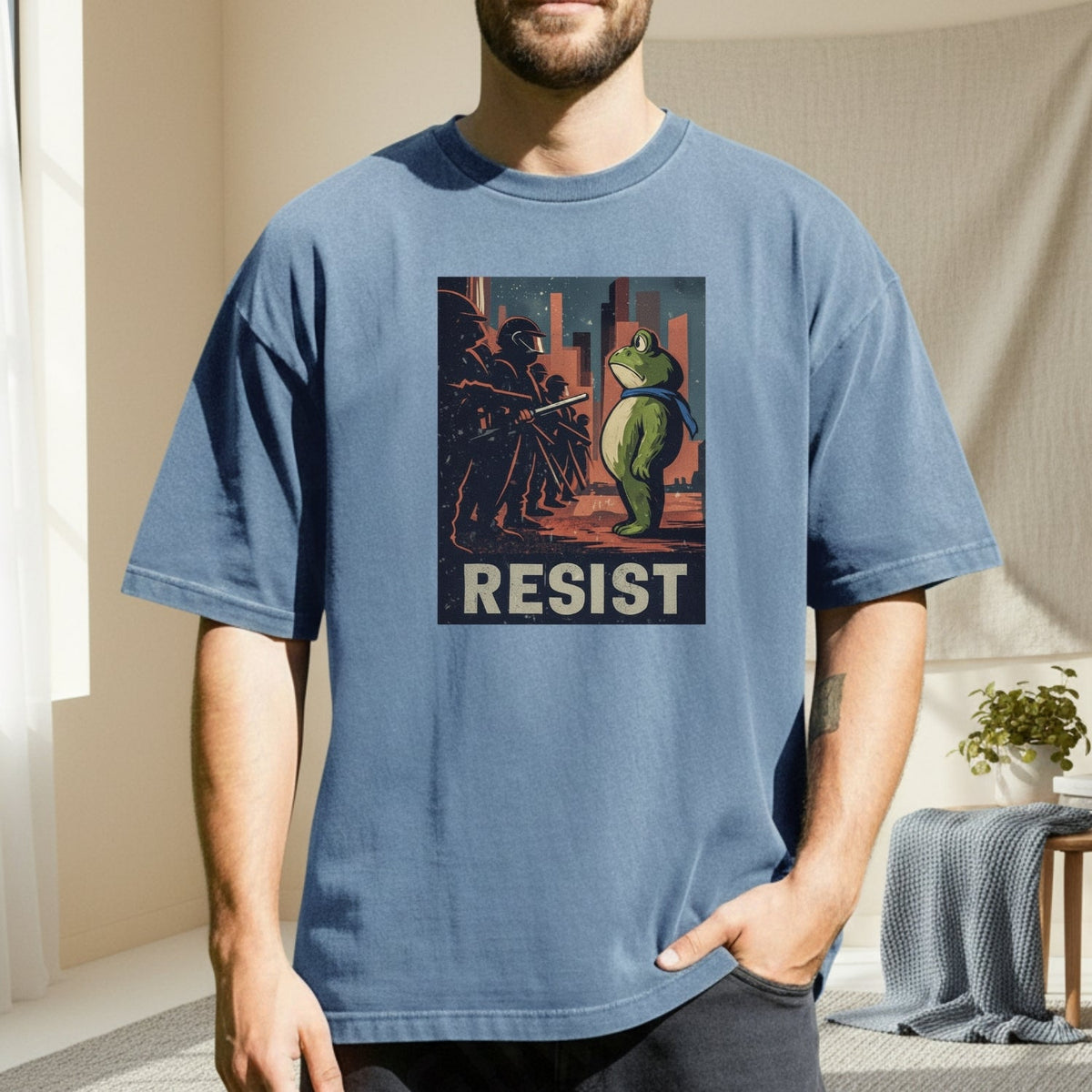 Resist Portland Frog Shirt – Funny Rebel Graphic Tee – No product image 3