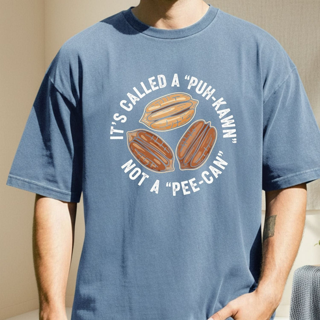 Sarcastic Pecan Pun T-Shirt - Puh-Kawn Not Pee-Can Funny product image 5