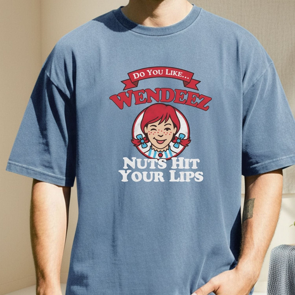 Wendeez Nuts Hit Your Lips Funny Retro Meme Shirt – Cheeky product image 5