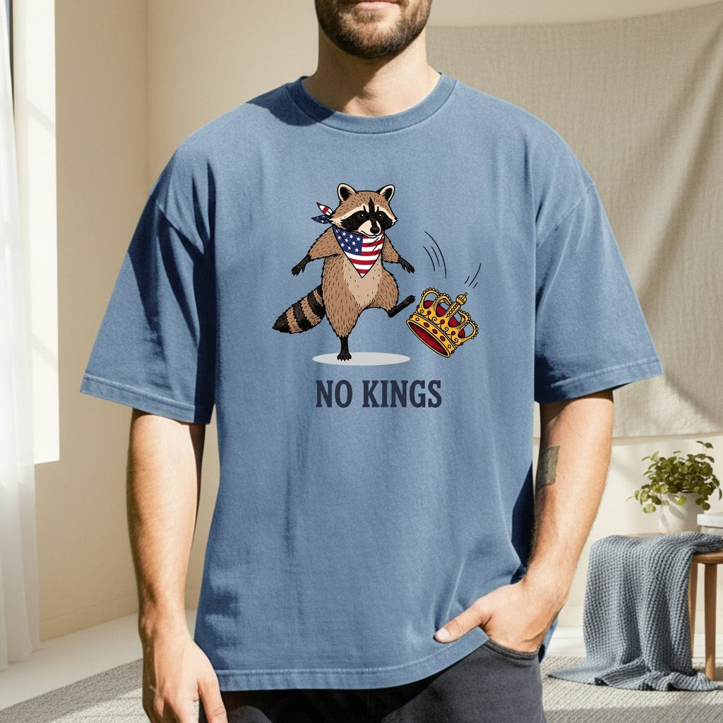 No Kings Raccoon T-Shirt – Funny American Rebel Tee – product image 3