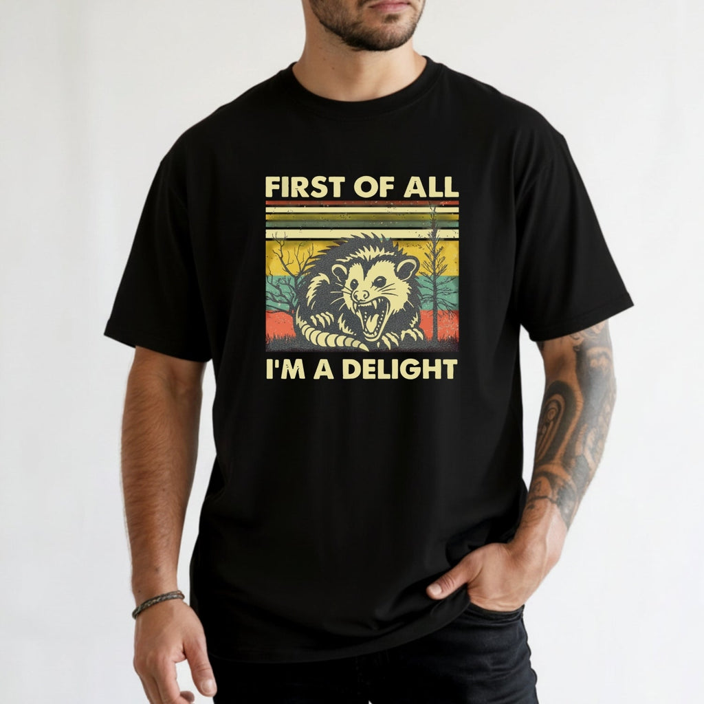 First of All I’m a Delight T-Shirt – Funny Opossum Tee – product image 6