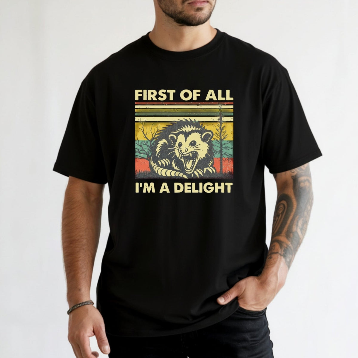 First of All I’m a Delight T-Shirt – Funny Opossum Tee – product image 6