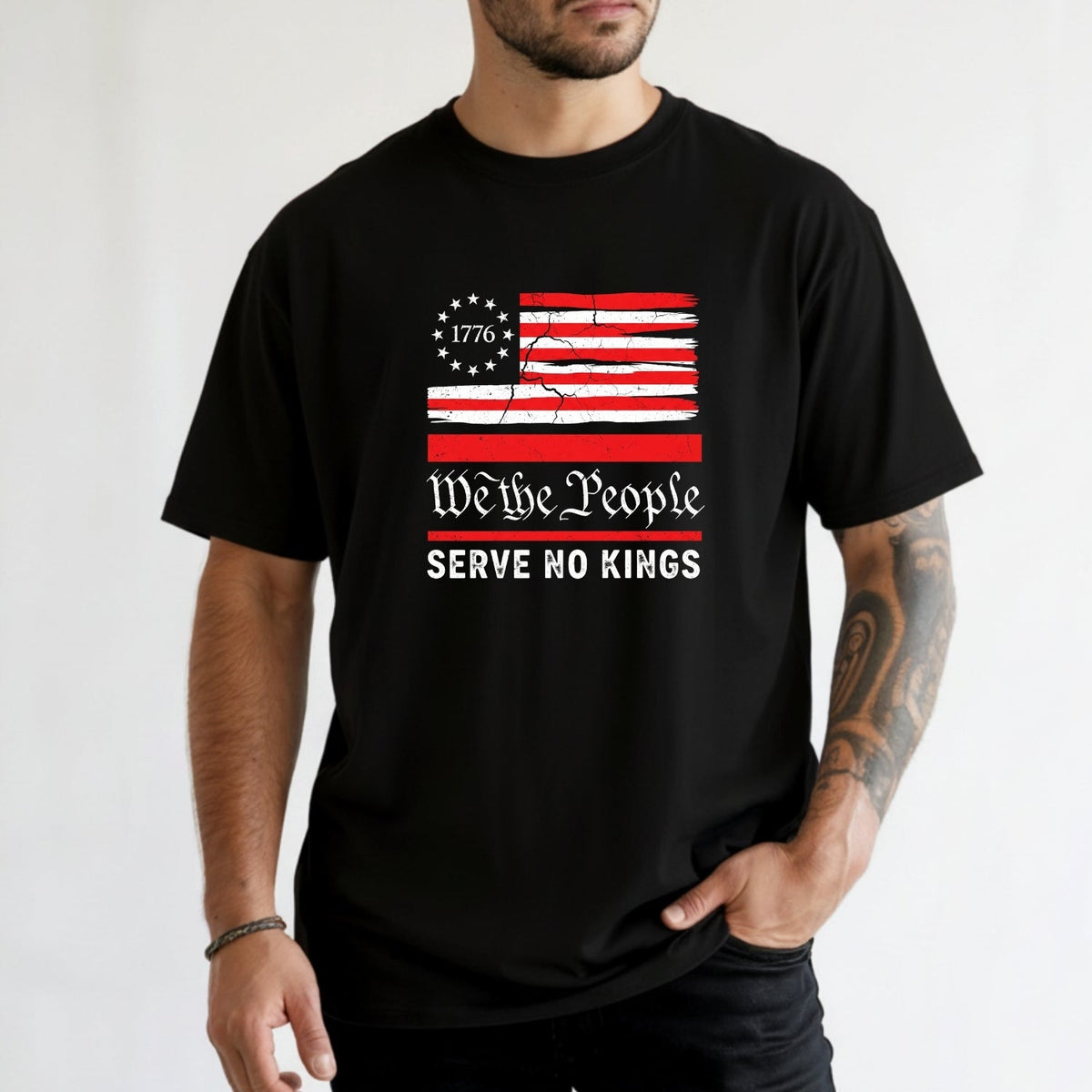 We The People Serve No Kings T-Shirt – Patriotic Freedom product image 5