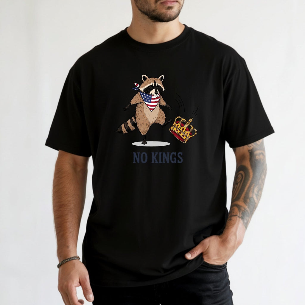 No Kings Raccoon T-Shirt – Funny American Rebel Tee – product image 4