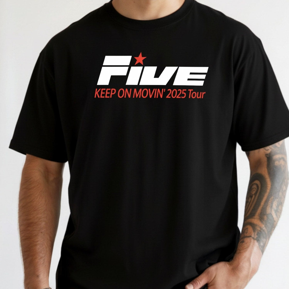 Vintage Five 90s Boyband T-Shirt – Retro Pop Tour-Inspired product image 5