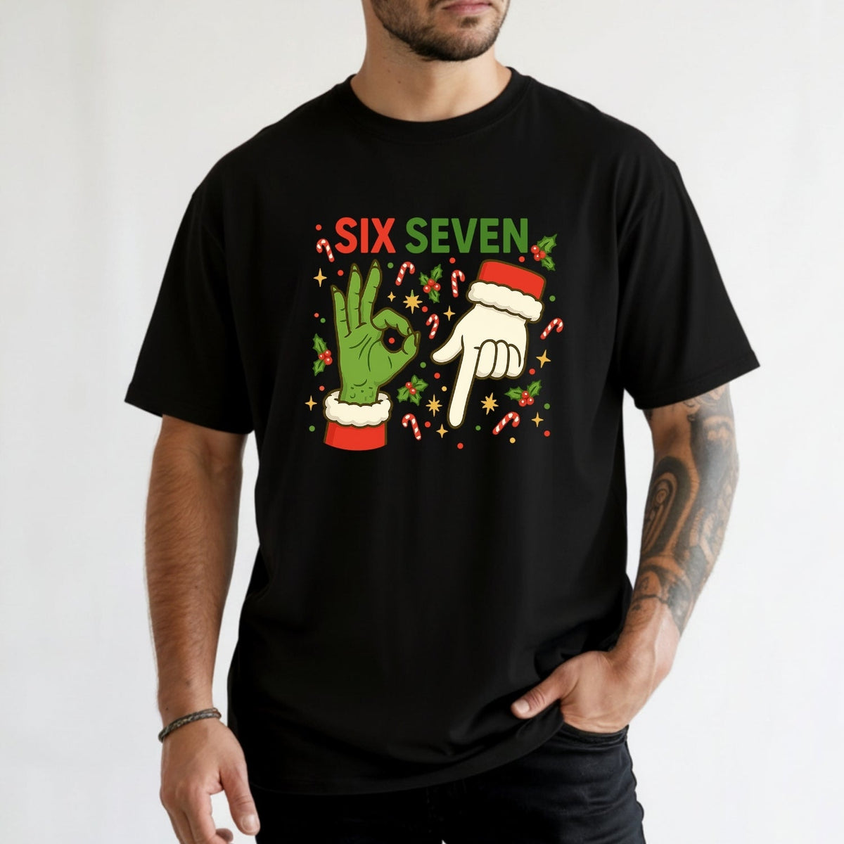 6 7 Meme Christmas Tee – Funny Santa Holiday Graphic Shirt product image 5