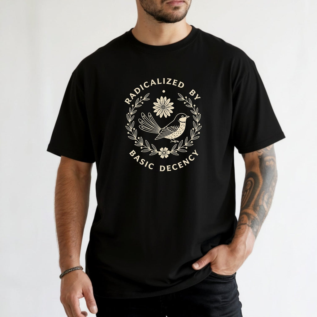 Radicalized by Basic Decency Shirt – Unisex Comfort Tee – product image 4