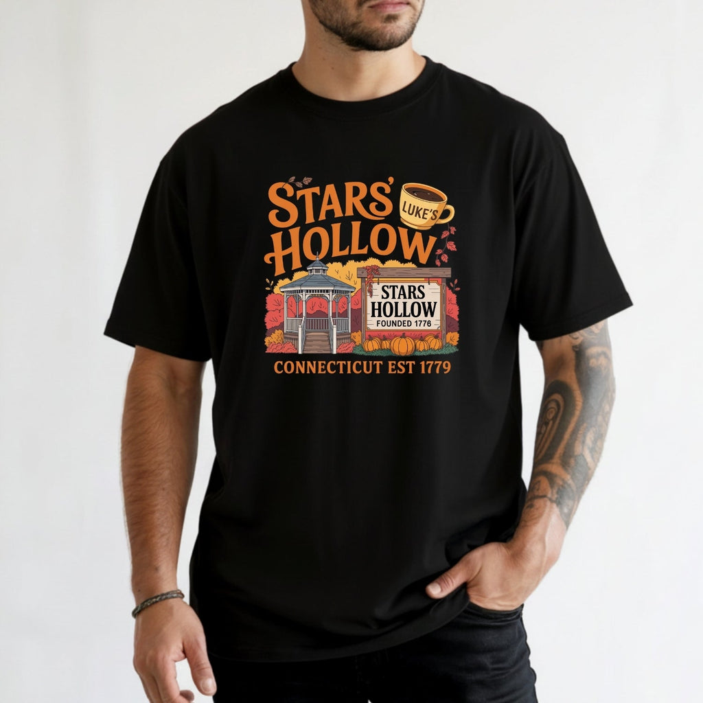 Stars Hollow T-Shirt – Retro Coffee Lover Tee – Vintage product image 6
