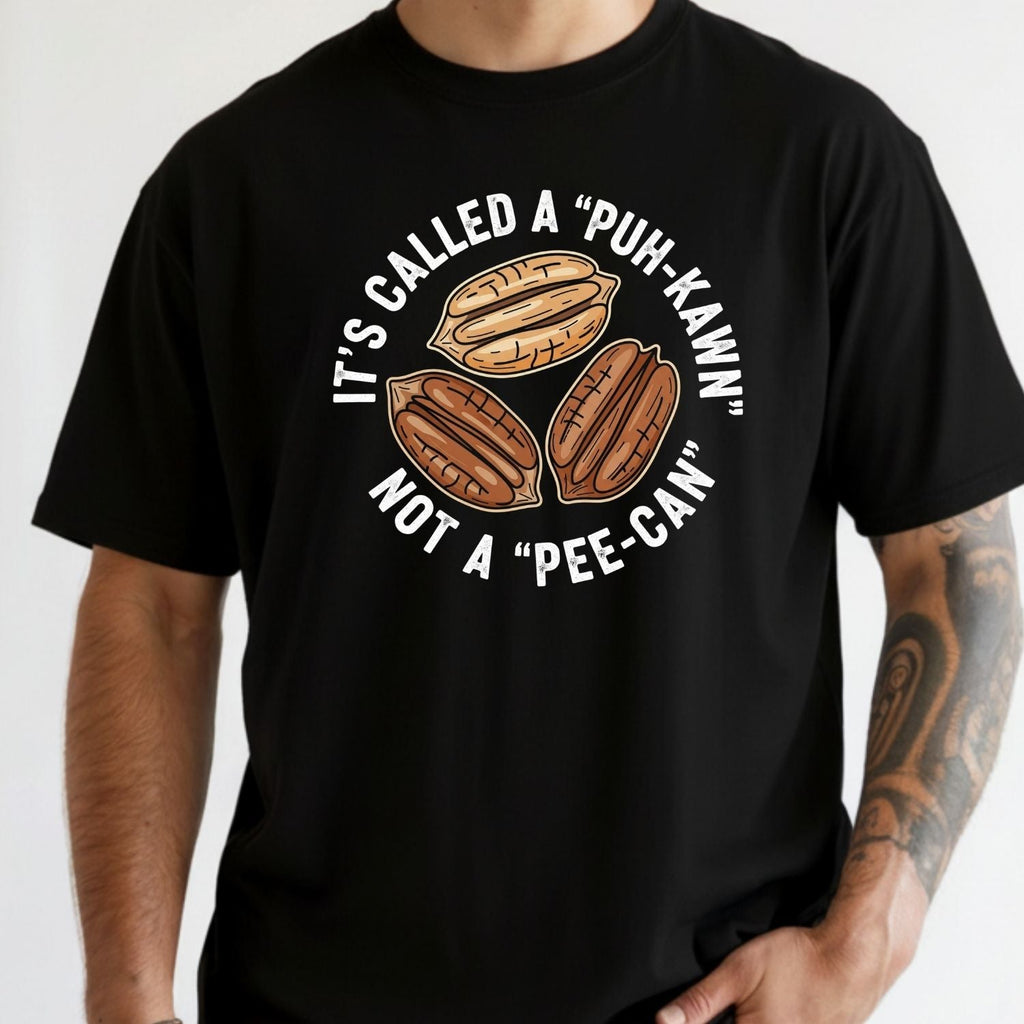 Sarcastic Pecan Pun T-Shirt - Puh-Kawn Not Pee-Can Funny product image 6