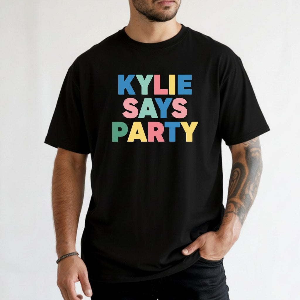 Kylie Says Party Shirt – Retro Disco Pop-Inspired Graphic product image 1