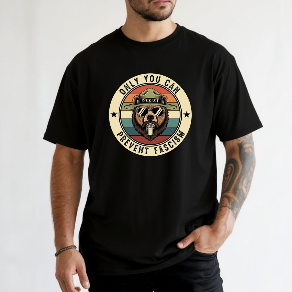 Retro Forest Ranger Bear T-Shirt – Funny Environmental product image 5