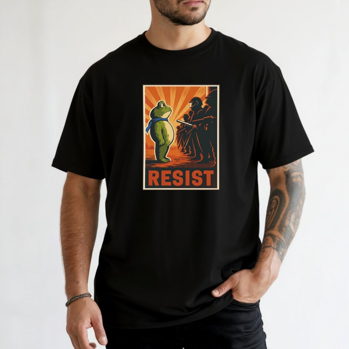 Portland Frog Shirt – Funny Rebel Graphic Tee – No Kings in product image 3