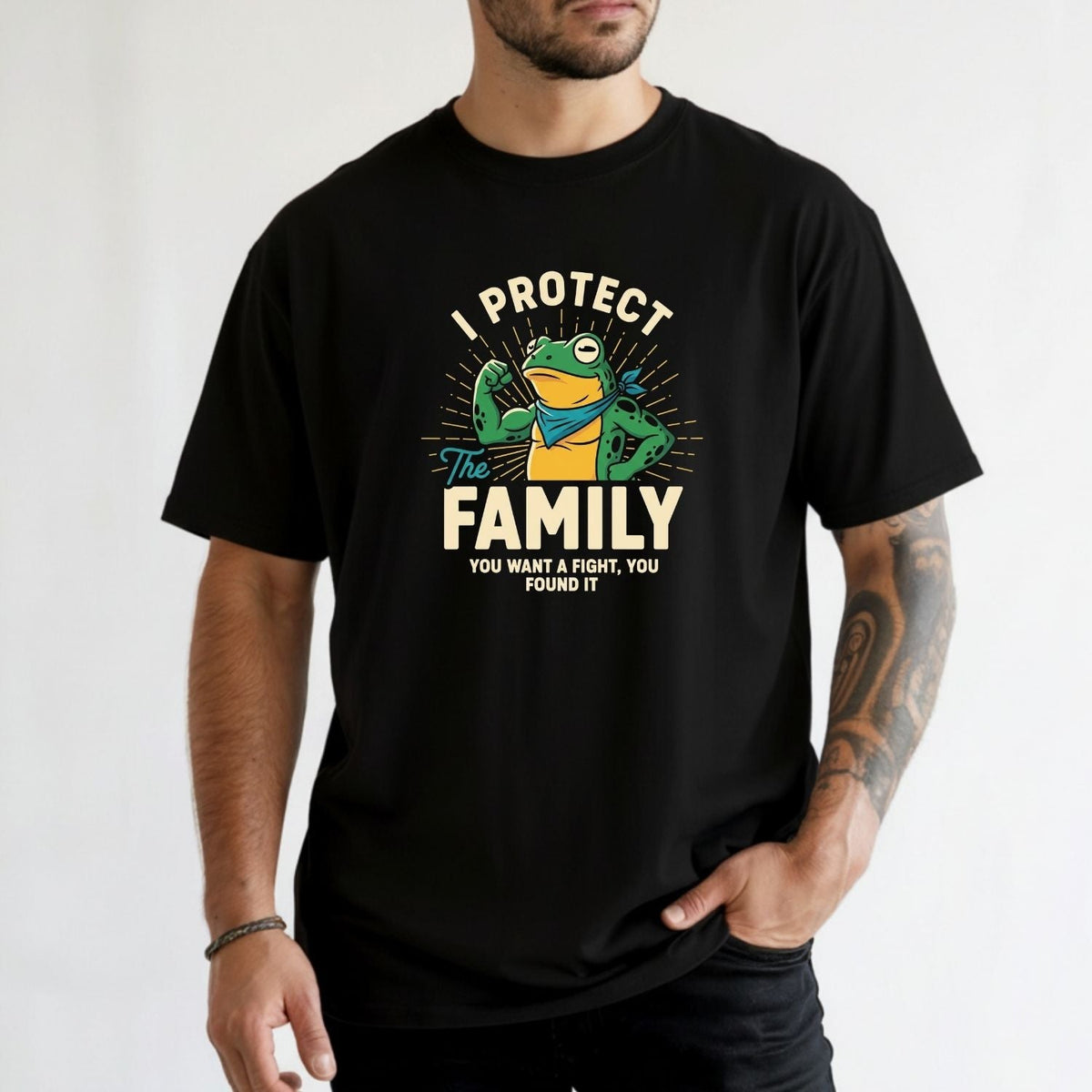 I Protect Family Frog Graphic Tee – No Kings in America product image 5