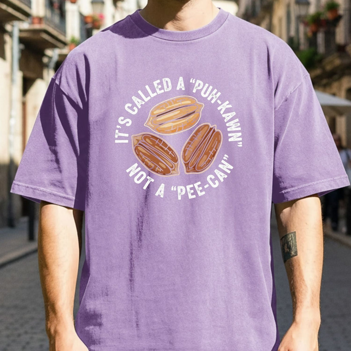 Sarcastic Pecan Pun T-Shirt - Puh-Kawn Not Pee-Can Funny product image 7