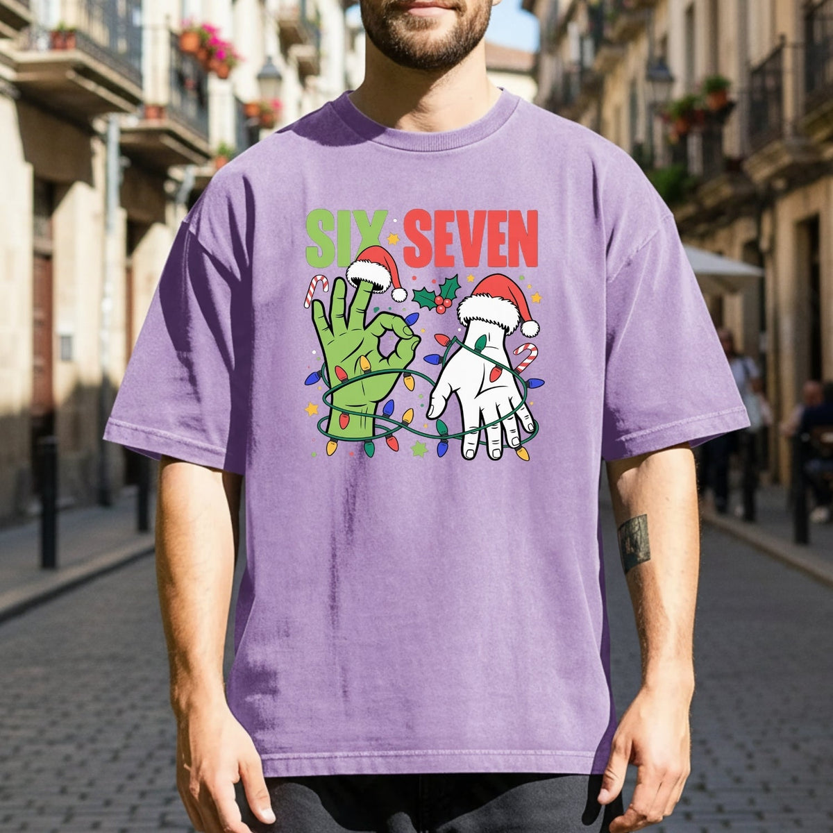 6 7 Christmas Shirt – Funny Santa Meme Holiday Tee product image 5