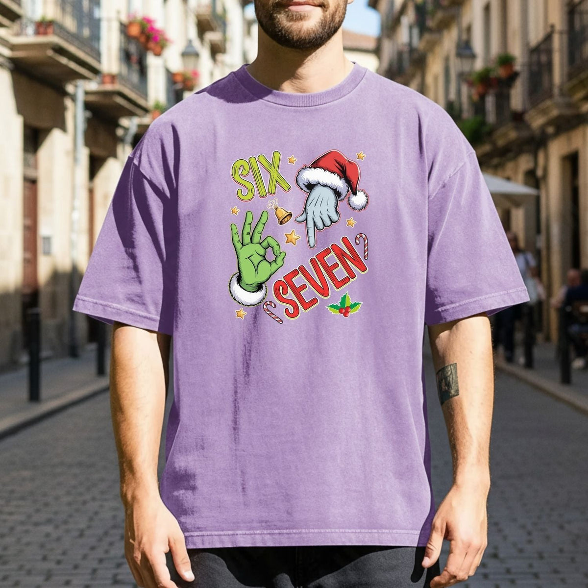 6 7 Christmas T-Shirt – Funny Santa Meme Holiday Tee product image 6