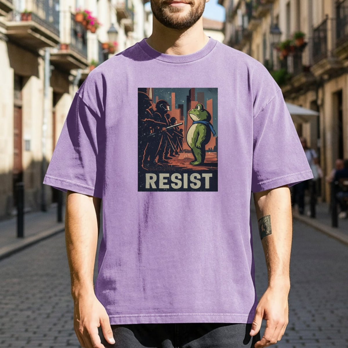 Resist Portland Frog Shirt – Funny Rebel Graphic Tee – No product image 5