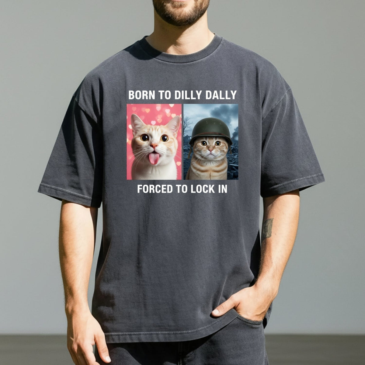 Born to Dilly Dally Forced to Lock In T-Shirt – Funny Viral product image 6