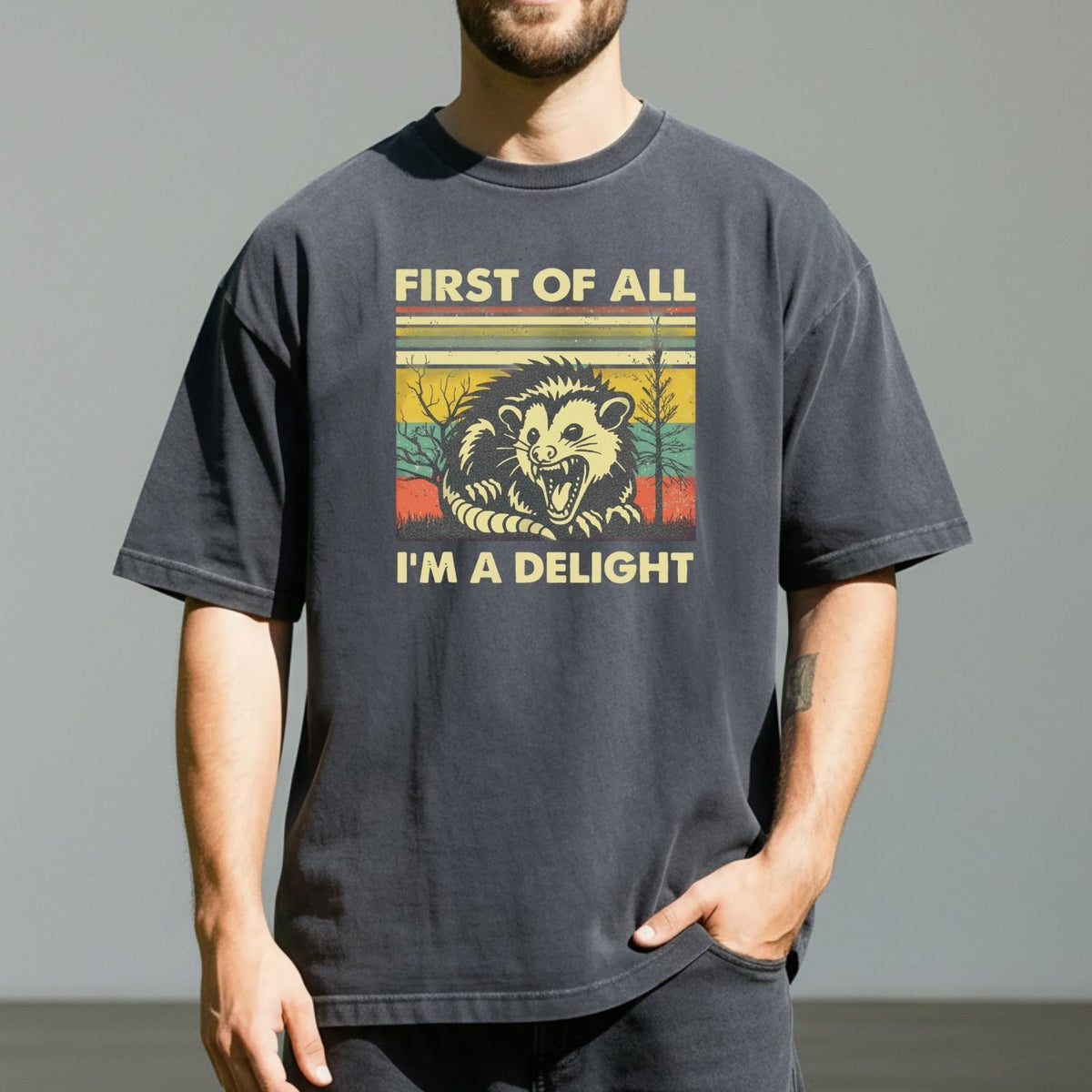 First of All I’m a Delight T-Shirt – Funny Opossum Tee – product image 7