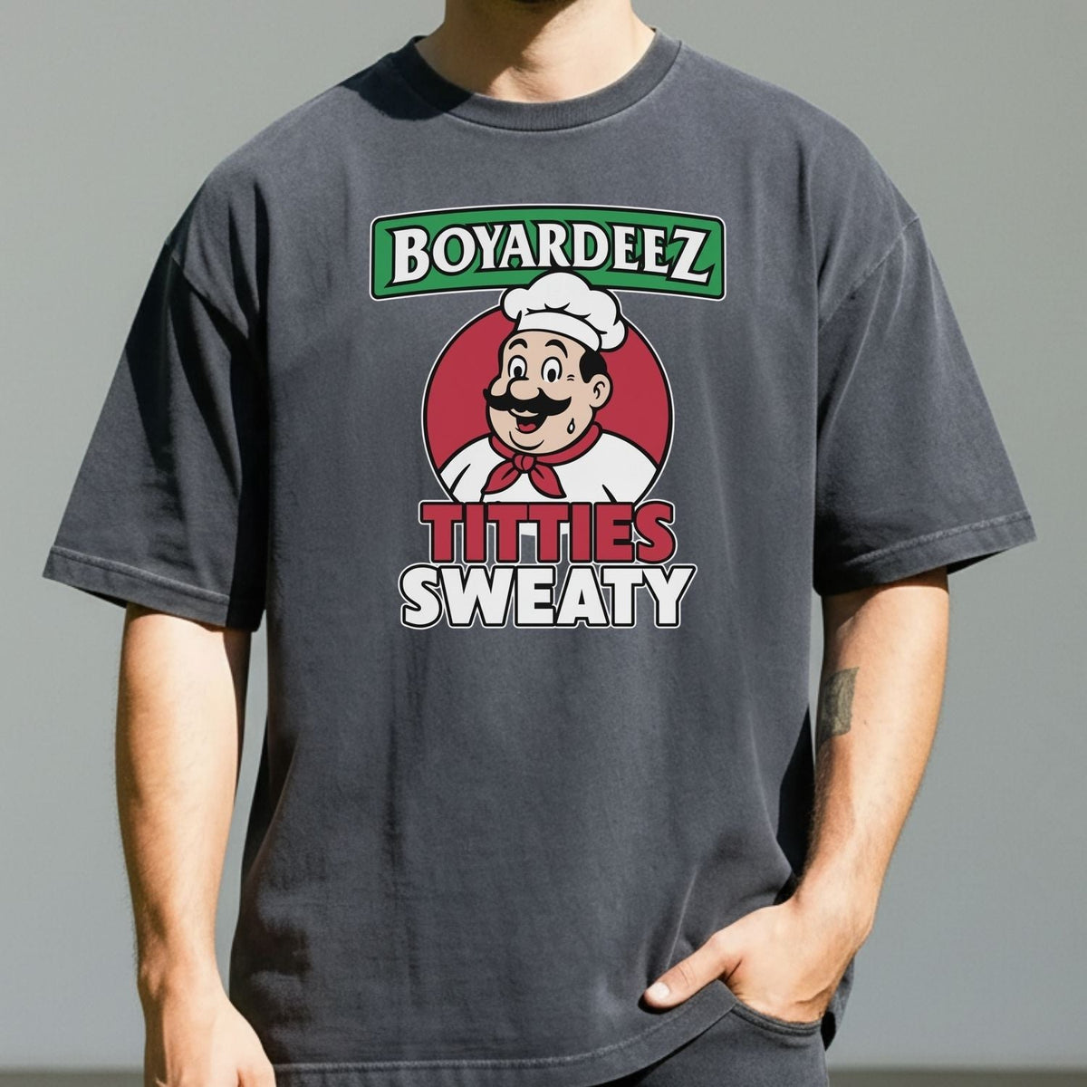 Retro Boyardeez Titties Sweaty Meme Tee - Funny Graphic product image 7