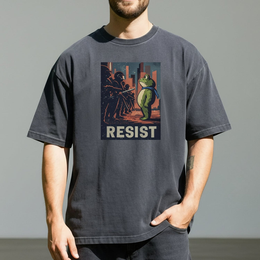 Resist Portland Frog Shirt – Funny Rebel Graphic Tee – No product image 6