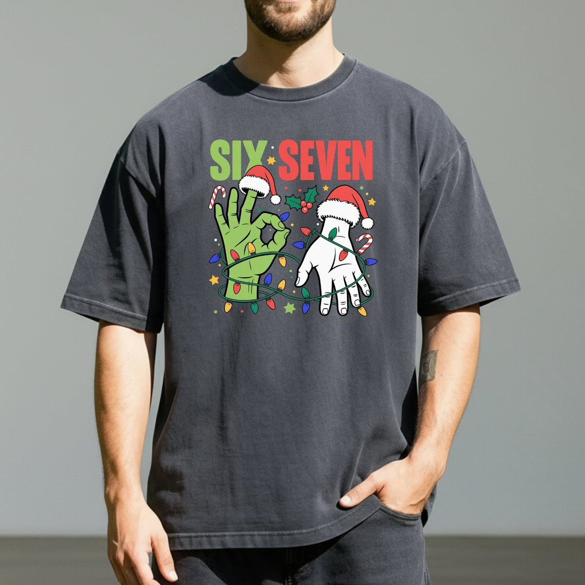 6 7 Christmas Shirt – Funny Santa Meme Holiday Tee product image 6