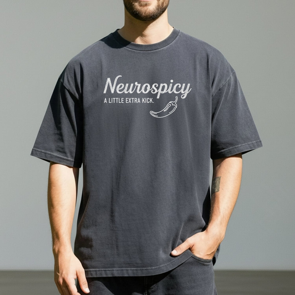 Neurospicy Shirt – Funny A Little Extra Kick Graphic Tee product image 5