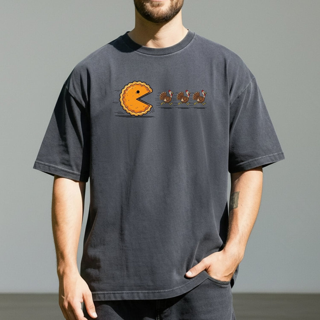 Retro Turkey Chase Shirt – Funny Thanksgiving Pumpkin Pie product image 8