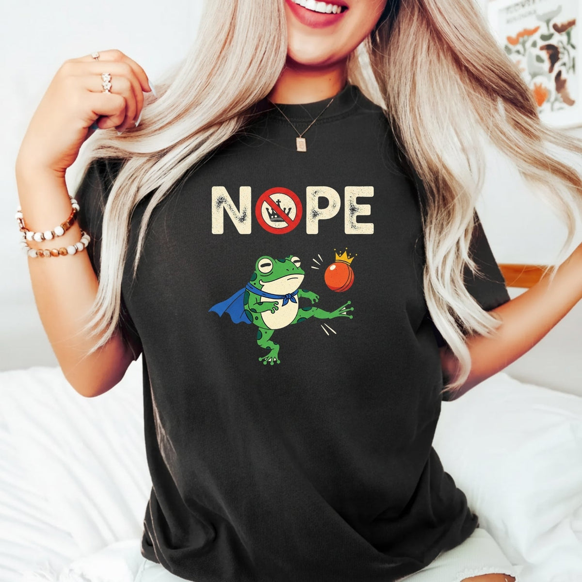 Portland Frog NOPE Meme Tee – Funny Rebellious Unisex product image 8