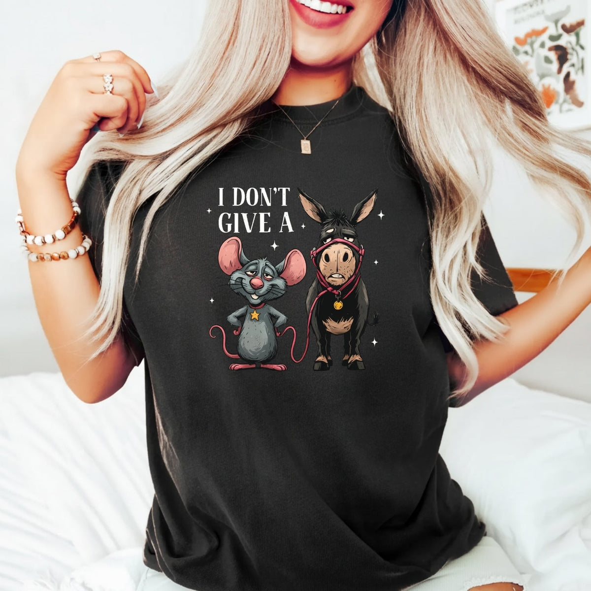 I Don’t Give a Rat’s Tail Shirt – Funny Sarcastic Donkey product image 9