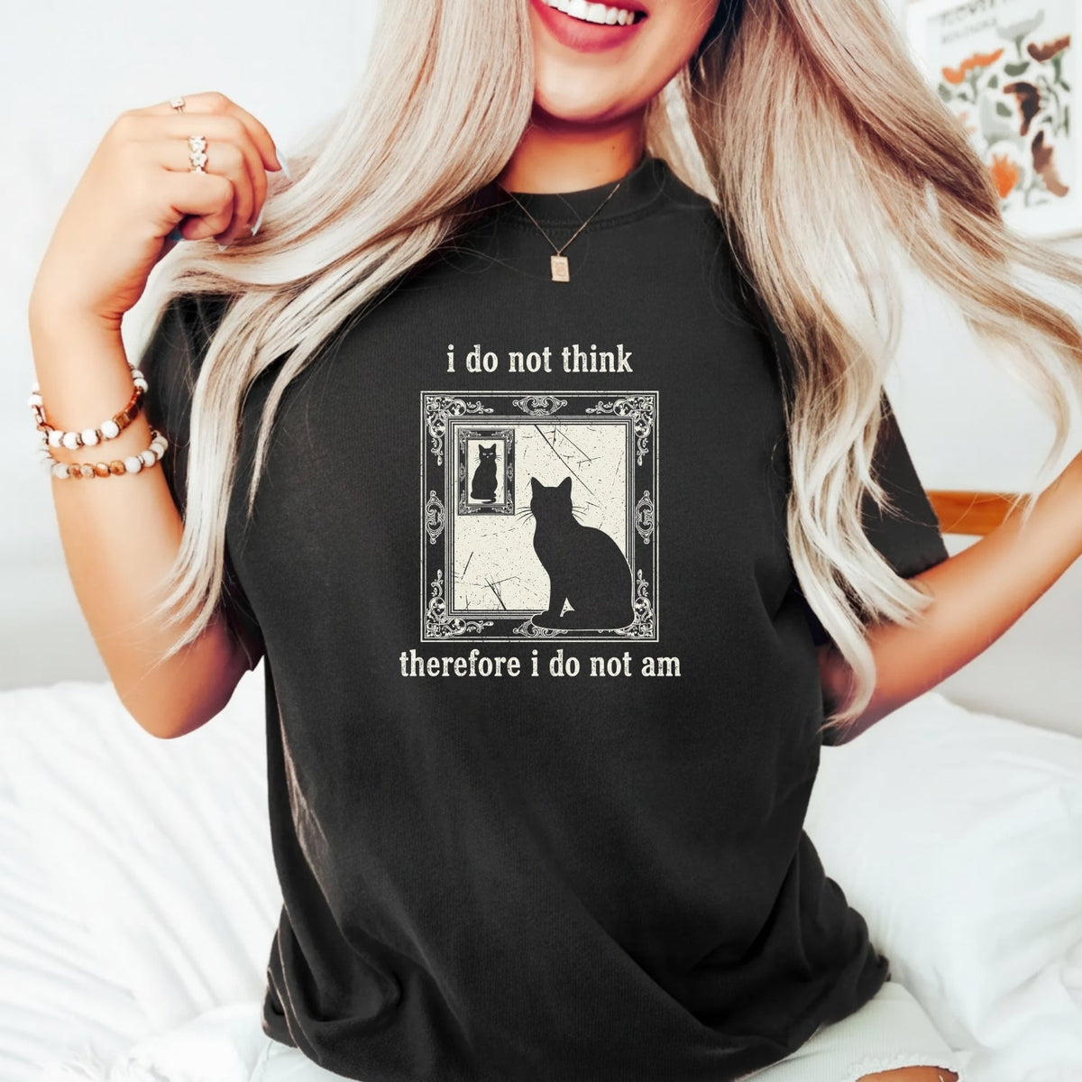 I Do Not Think Therefore I Do Am T-Shirt – Funny Cat Tee – product image 9