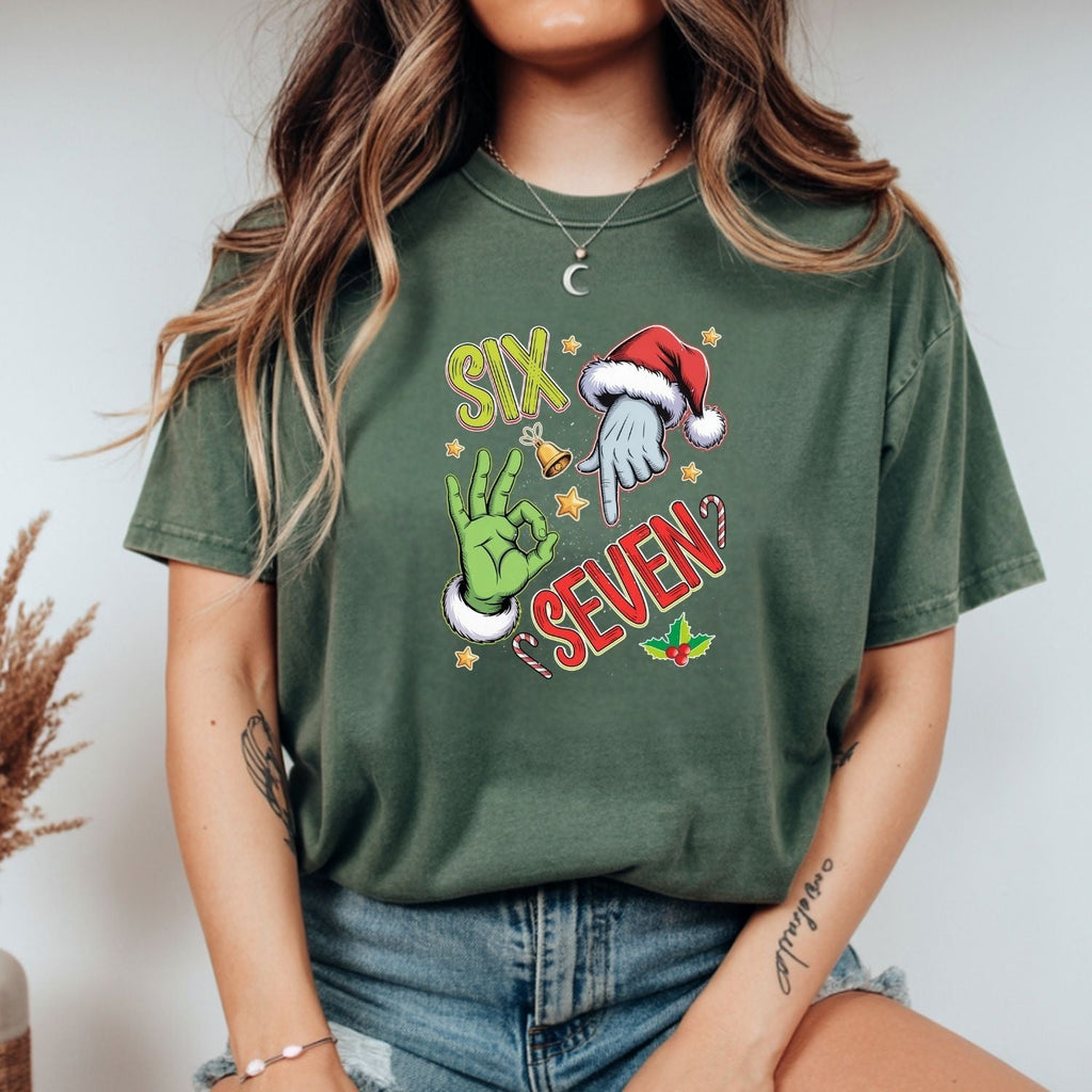 6 7 Christmas T-Shirt – Funny Santa Meme Holiday Tee product image 9