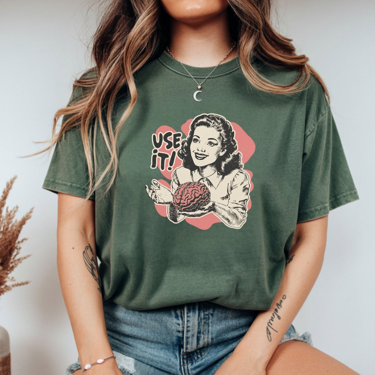 Use Your Brain Graphic T-Shirt – Sarcastic Vintage Tee – product image 6