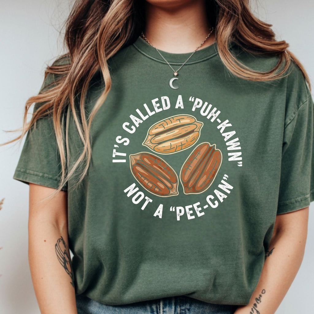Sarcastic Pecan Pun T-Shirt - Puh-Kawn Not Pee-Can Funny product image 10