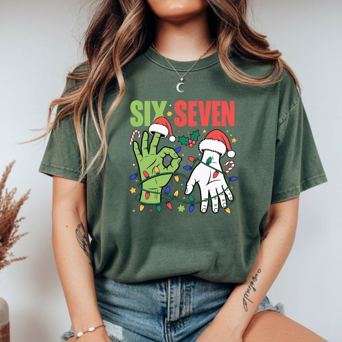 6 7 Christmas Shirt – Funny Santa Meme Holiday Tee product image 7