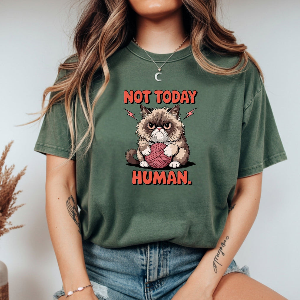 Not Today Human T-Shirt - Funny Cat Sarcastic Graphic Tee product image 3