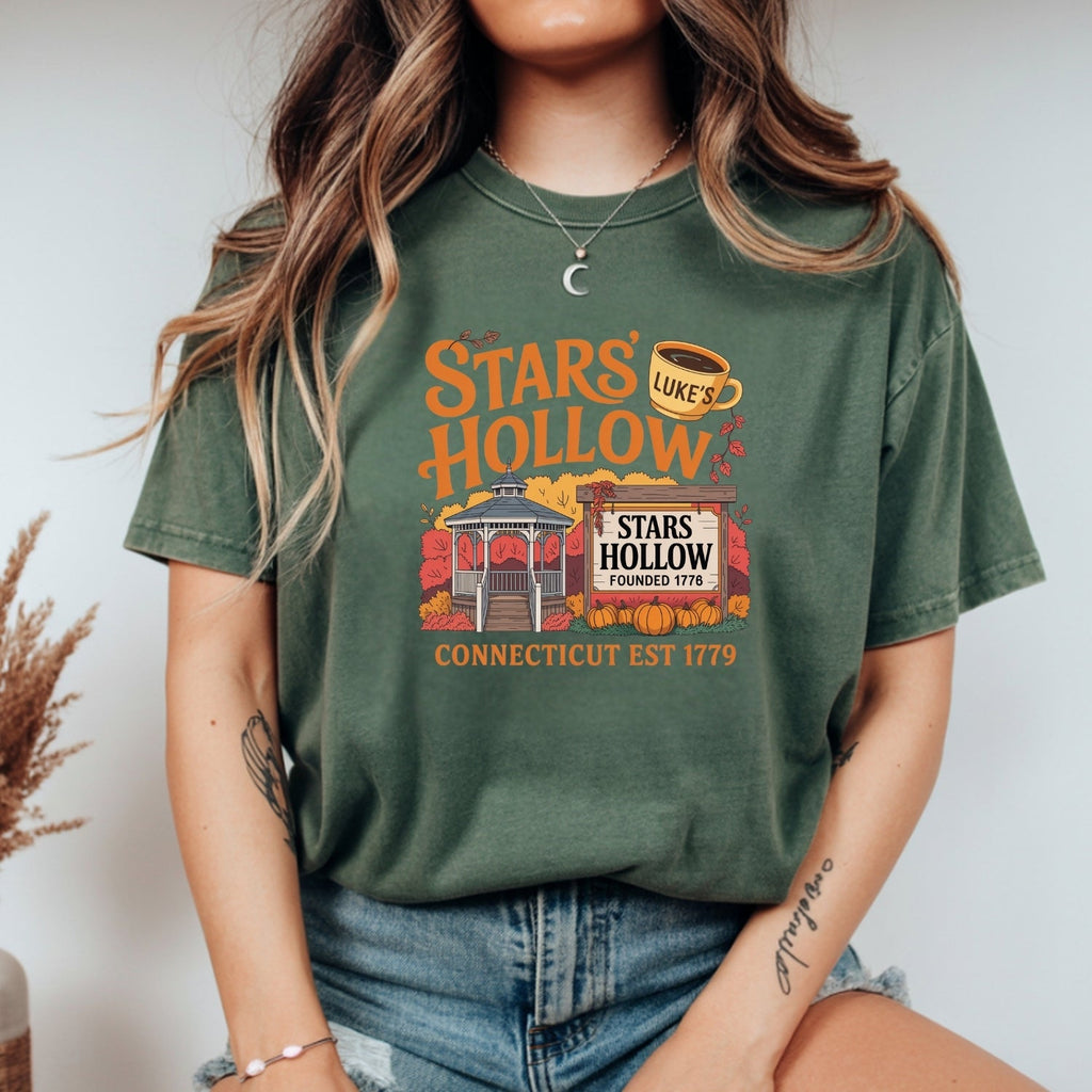 Stars Hollow T-Shirt – Retro Coffee Lover Tee – Vintage product image 10