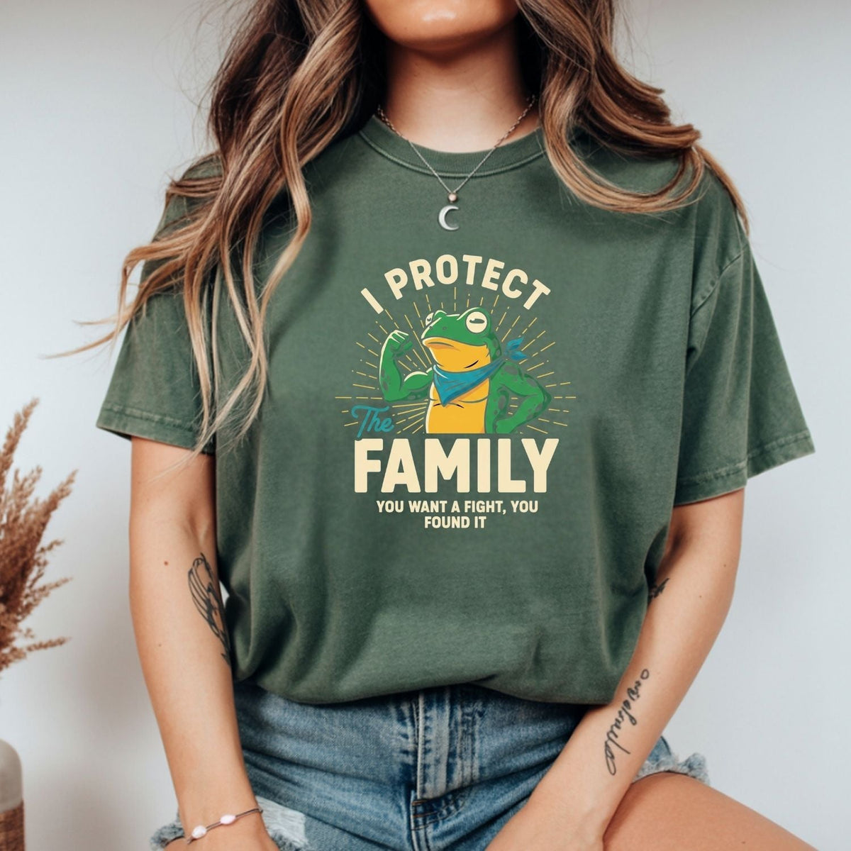 I Protect Family Frog Graphic Tee – No Kings in America product image 8