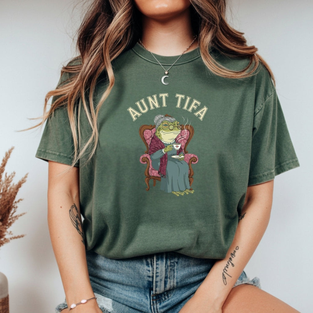 Funny Aunt Tifa T-Shirt – Frog Meme Humor Graphic Tee product image 3