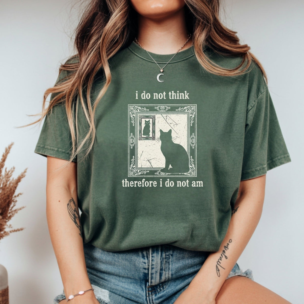 I Do Not Think Therefore I Do Am T-Shirt – Funny Cat Tee – product image 10