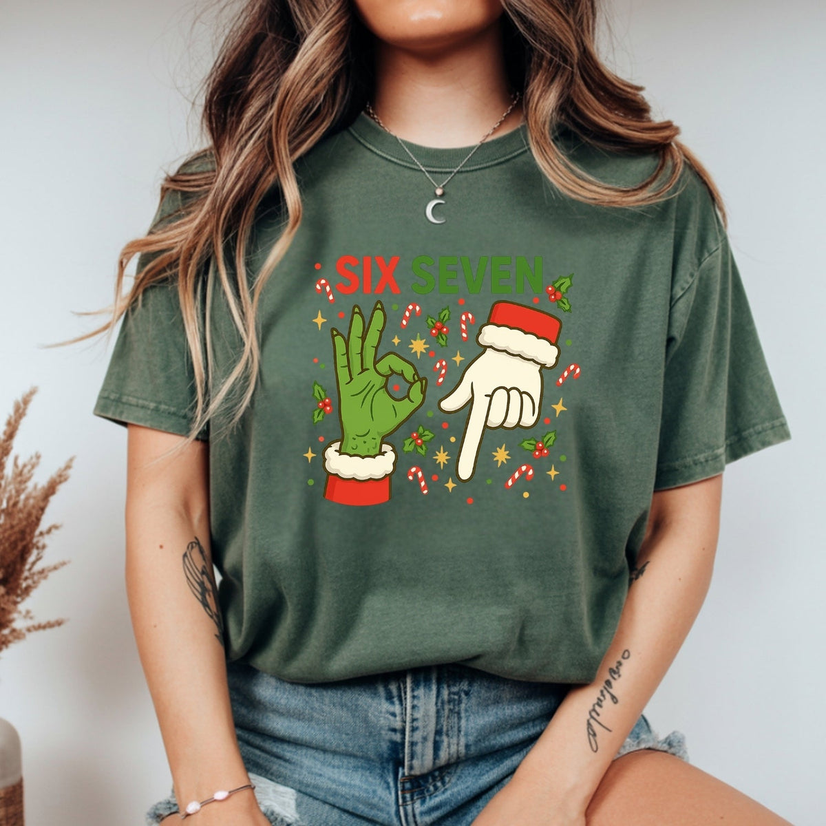 6 7 Meme Christmas Tee – Funny Santa Holiday Graphic Shirt product image 9